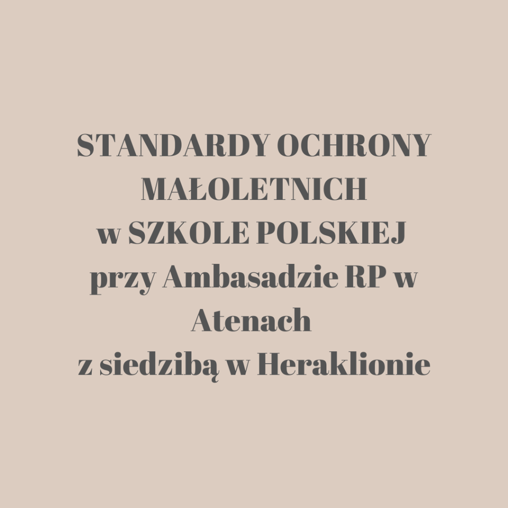 Standardy Ochrony Małoletnich w naszej Szkole!
